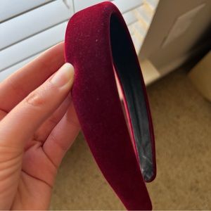 Velvet burgundy head band.